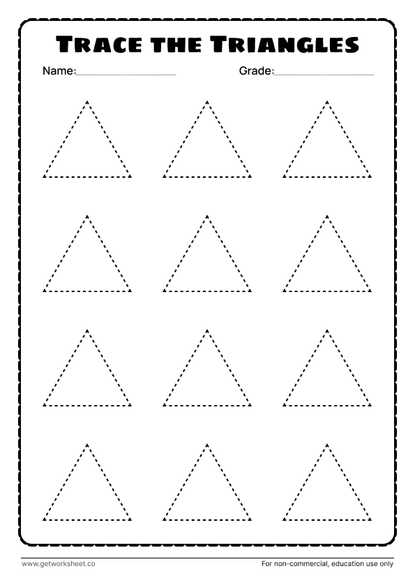 triangle tracing worksheet pdf